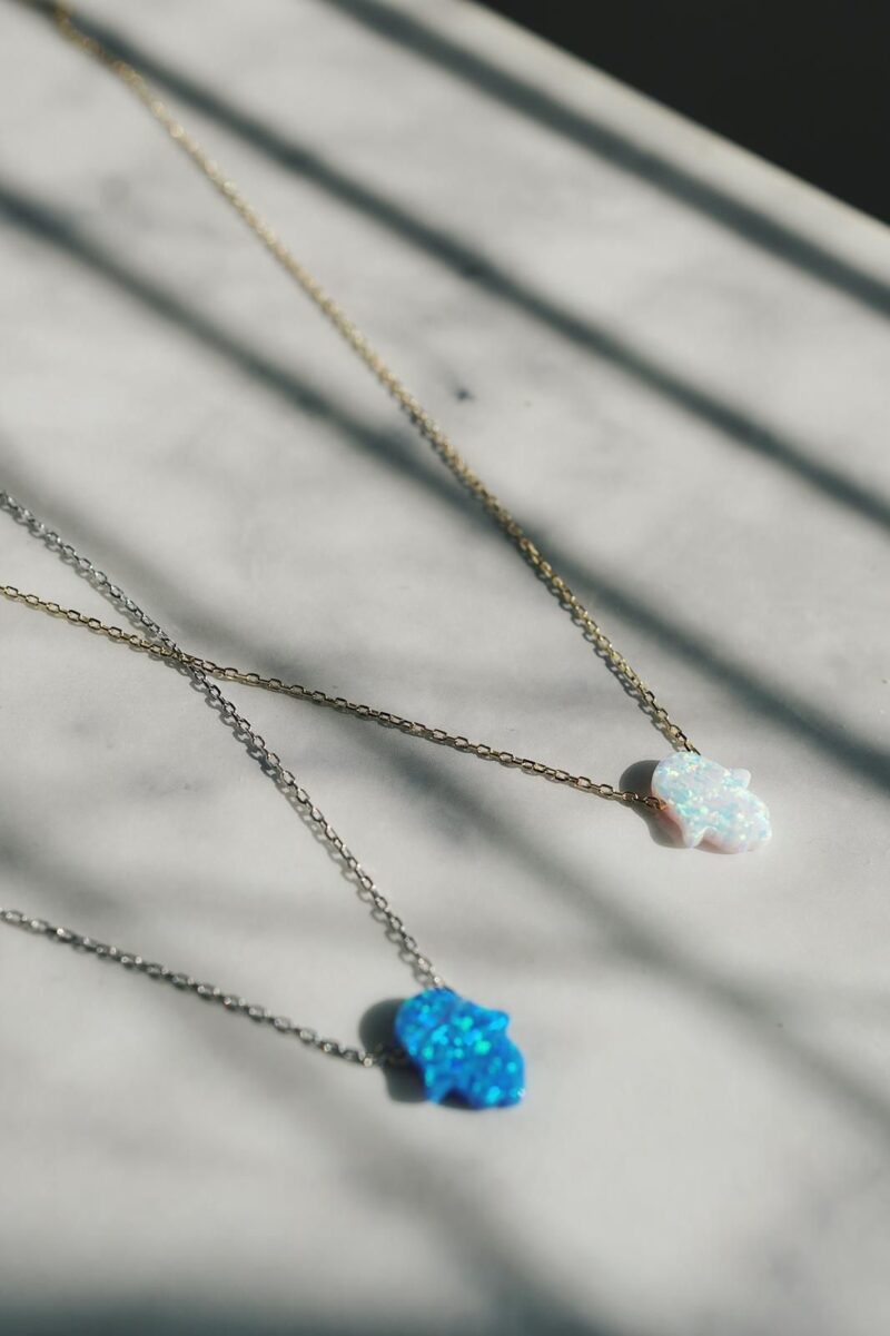 گردنبند اپال طرح همسا نقره - Image 3