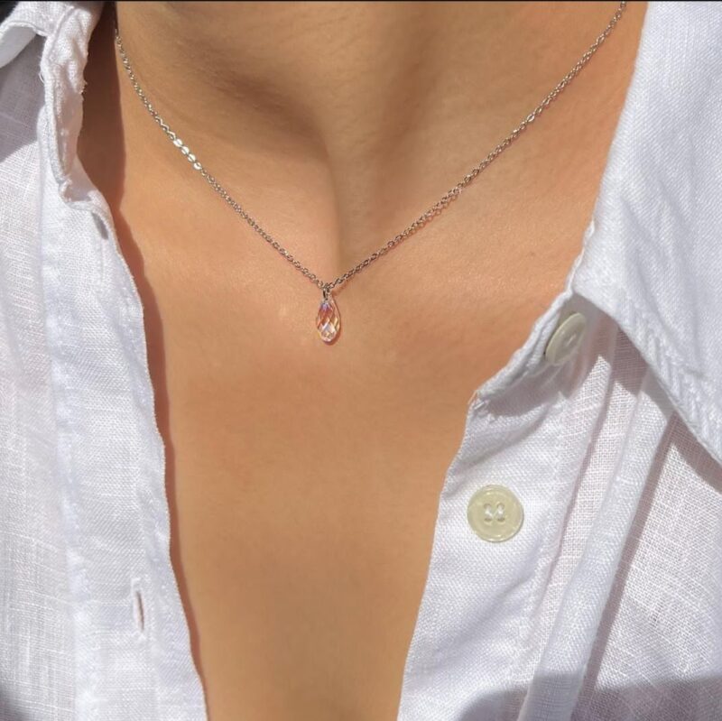 گردنبند سواروسکی اشک نقره - Image 8