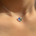 گردنبند سواروسکی قلب نقره