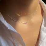 گردنبند سواروسکی مکعبی نقره