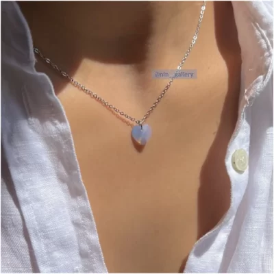 گردنبند سواروسکی قلب آبی