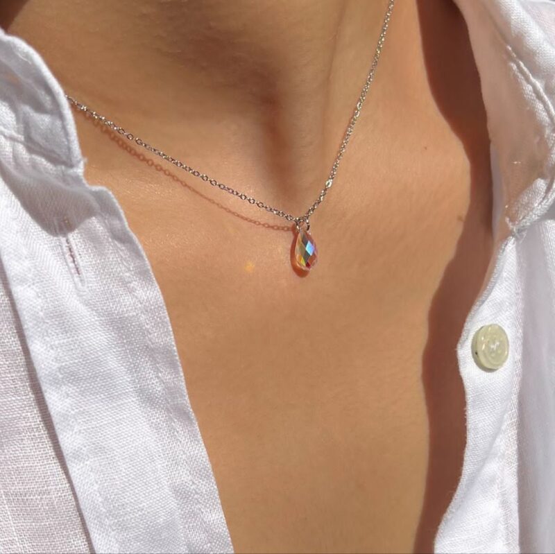 گردنبند سواروسکی اشک نقره - Image 3