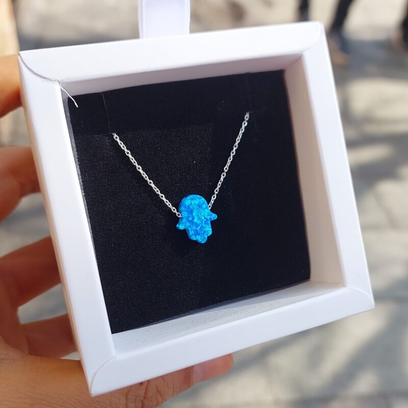 گردنبند اپال طرح همسا نقره - Image 2