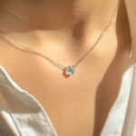 گردنبند نقره سواروسکی گل