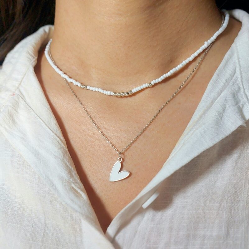 گردنبند ست قلب نقره - Image 2