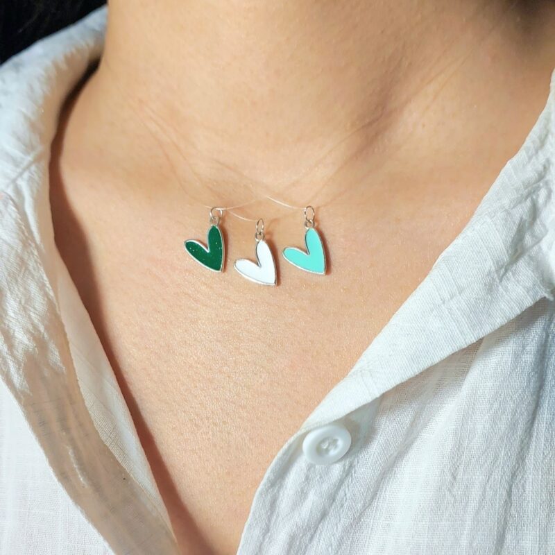 گردنبند قلب نقره میناکاری - Image 2