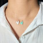 گردنبند قلب نقره میناکاری - Image 6