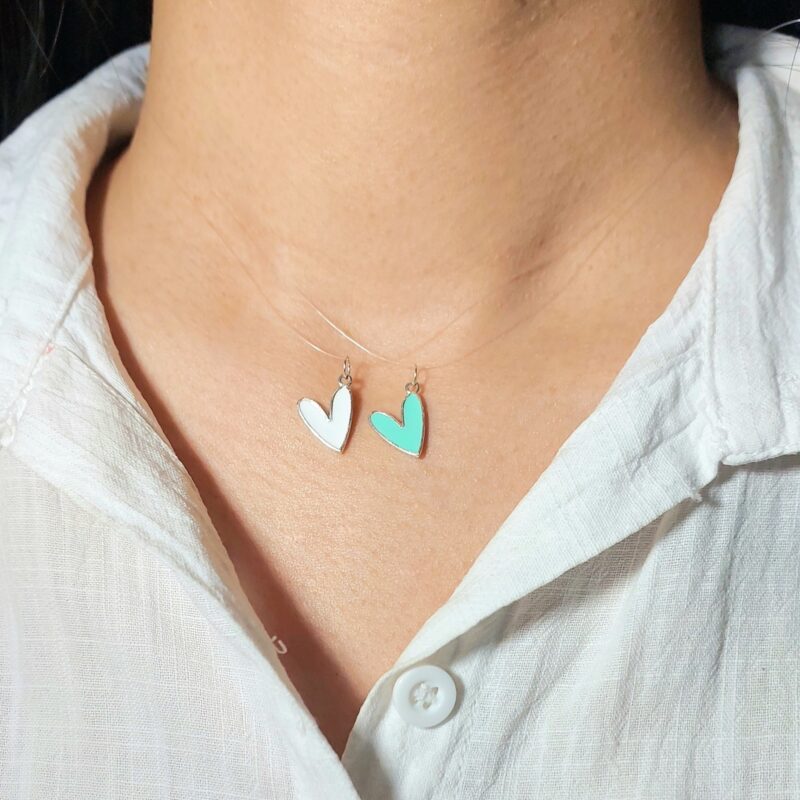 گردنبند قلب نقره میناکاری - Image 6