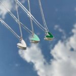 گردنبند قلب میناکاری نقره