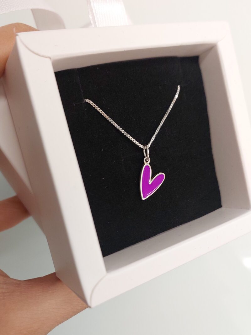 گردنبند قلب میناکاری نقره - Image 6