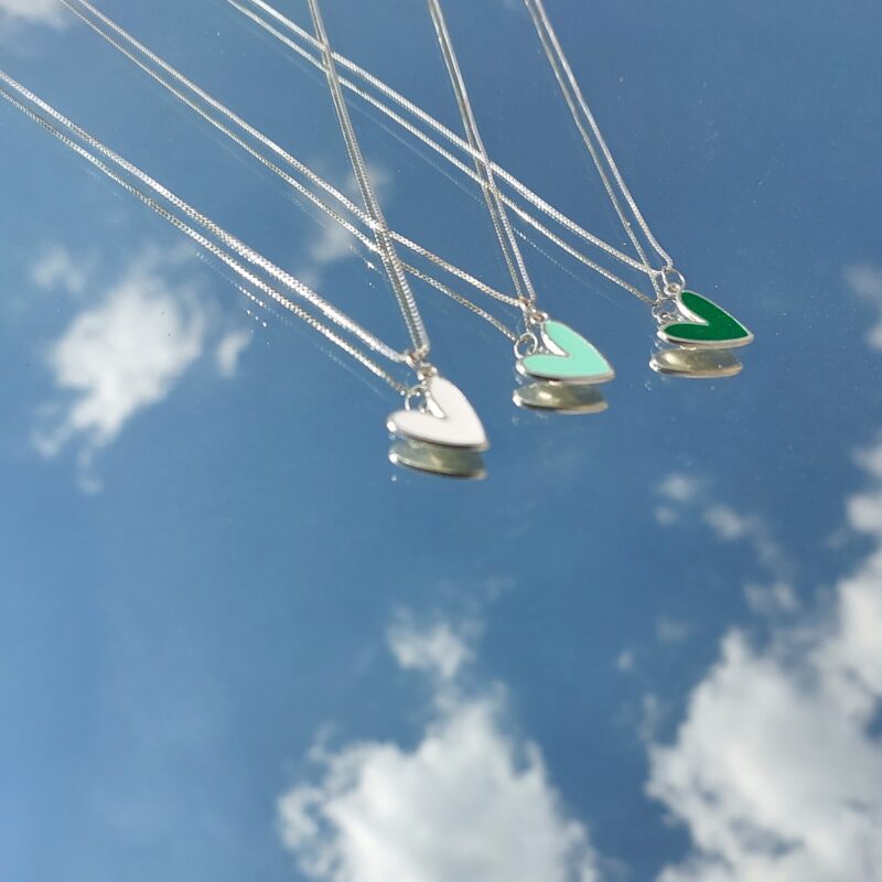 گردنبند قلب میناکاری نقره - Image 5