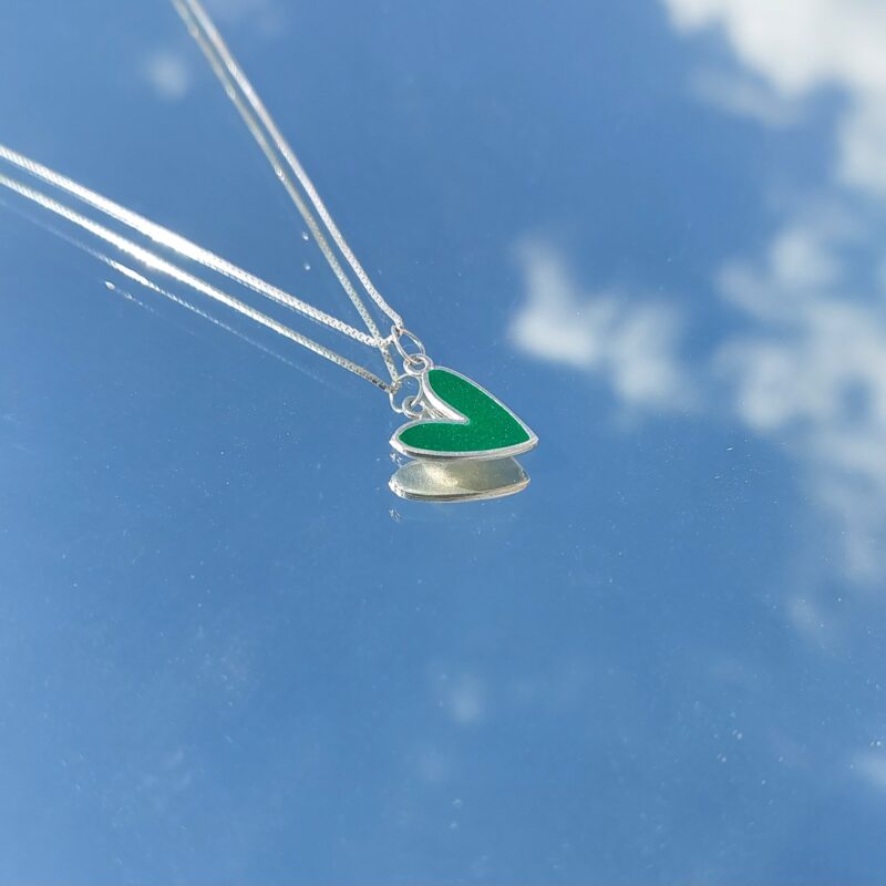 گردنبند قلب میناکاری نقره - Image 3