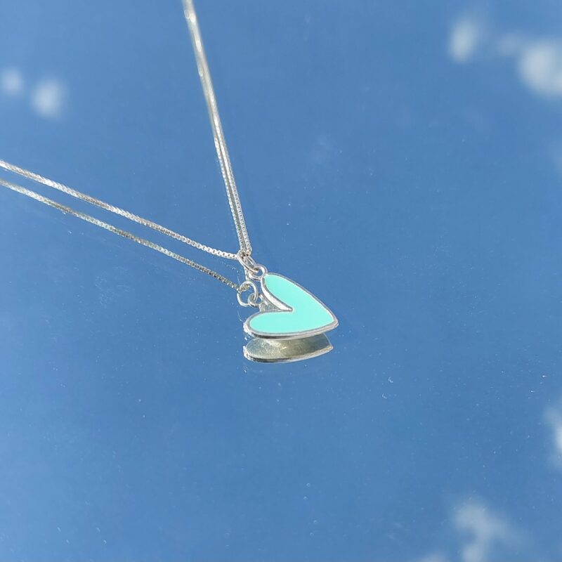 گردنبند قلب میناکاری نقره - Image 4