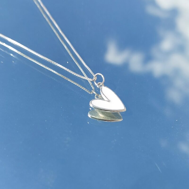 گردنبند قلب میناکاری نقره - Image 2