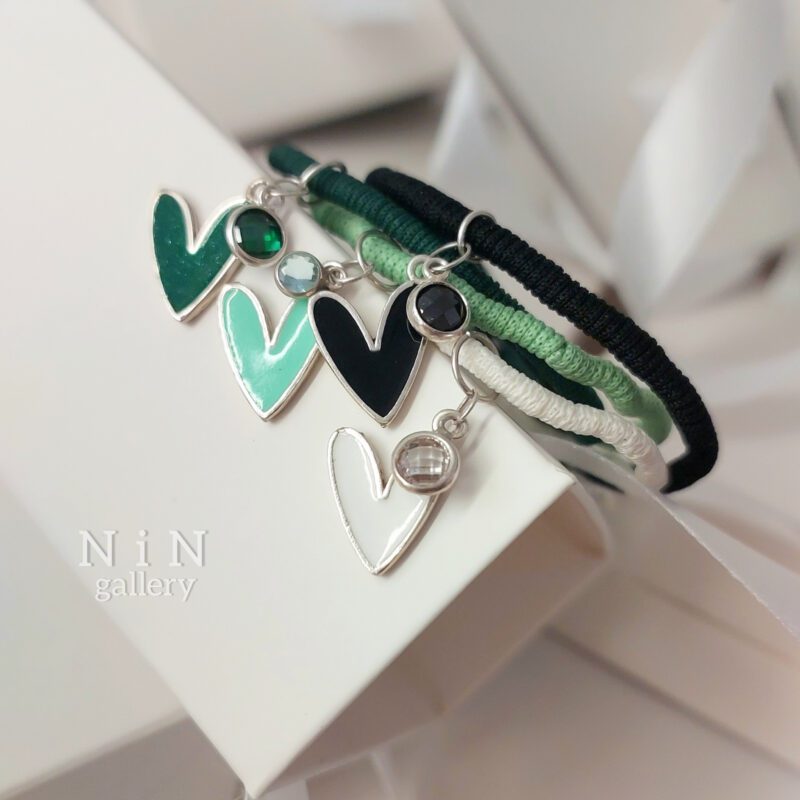 دستبند قلب نقره - Image 2