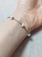 دستبند مروارید پرورشی نقره (سیاه قلم) - Image 2