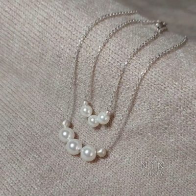 نیم ست مرواریدی نقره