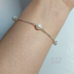 دستبند مرواریدی نقره