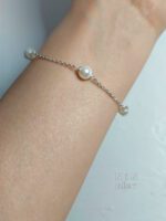 دستبند مرواریدی نقره - Image 2