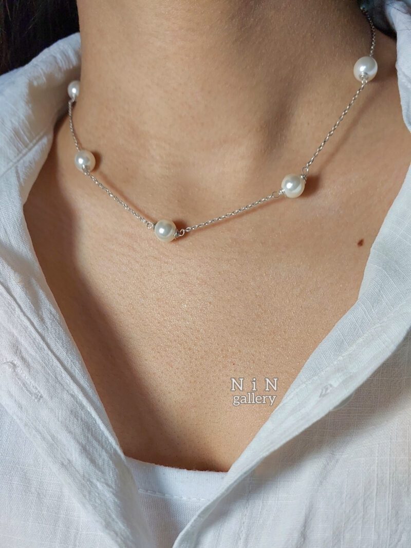 گردنبند مرواریدی نقره - Image 2