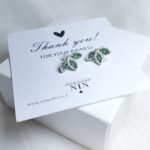 گوشواره برگ نقره نگین دار