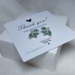 گوشواره برگ نقره نگین دار - Image 3