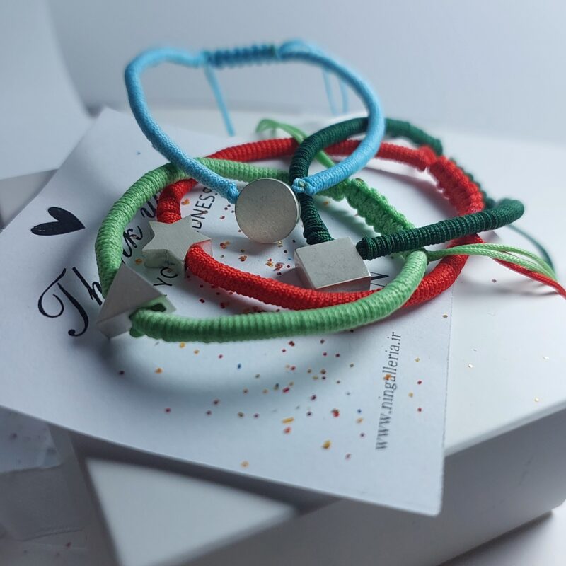 دستبند نقره اشکال هندسی - Image 2