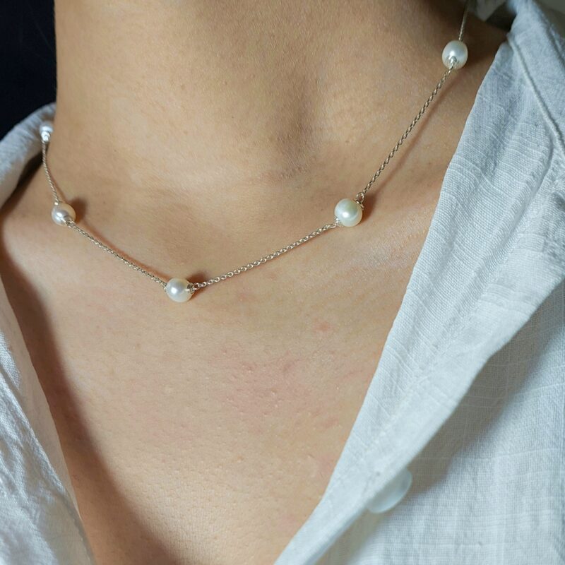 گردنبند مروارید پرورشی نقره گردنبند مروارید پرورشی نقره - Image 1