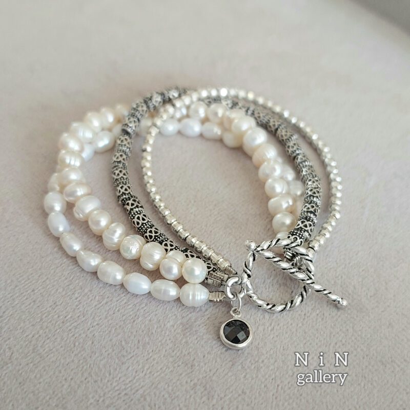 دستبند نقره چندردیفه - Image 4