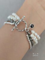 دستبند نقره چندردیفه - Image 3