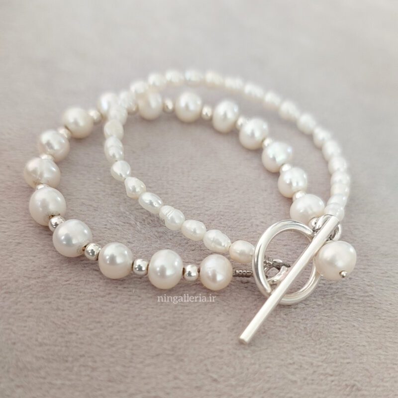 دستبند مروارید پرورشی چندردیفه - Image 2