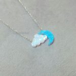 گردنبند ترکیبی ماه و ابر نقره