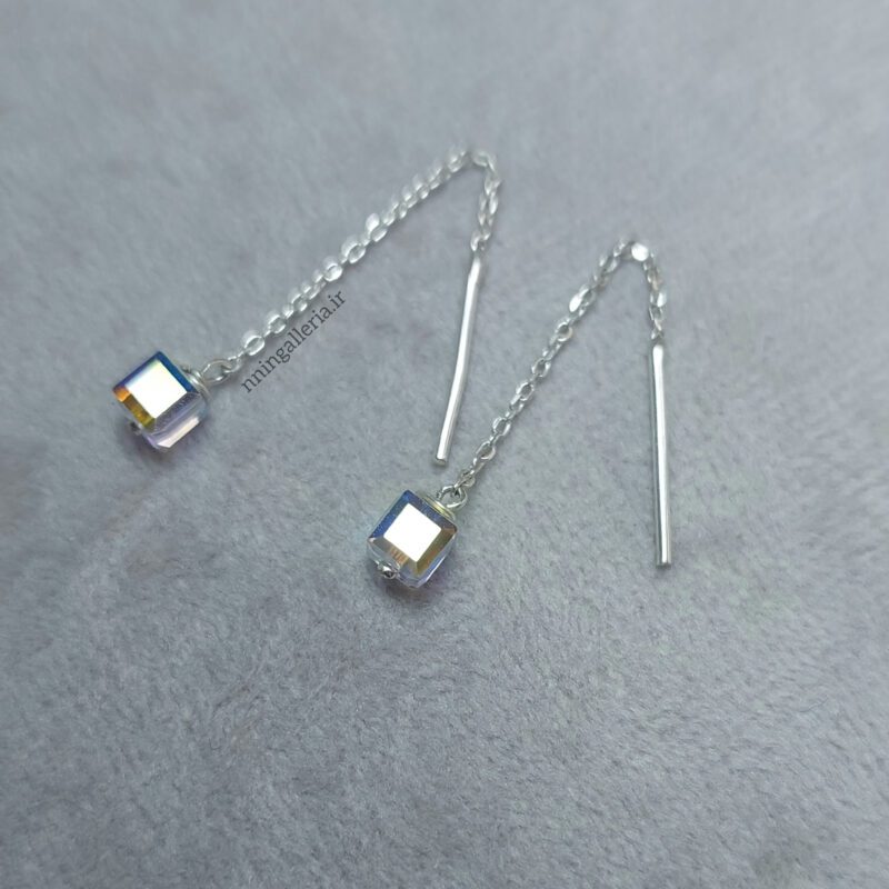 گوشواره سواروسکی مکعبی - Image 2