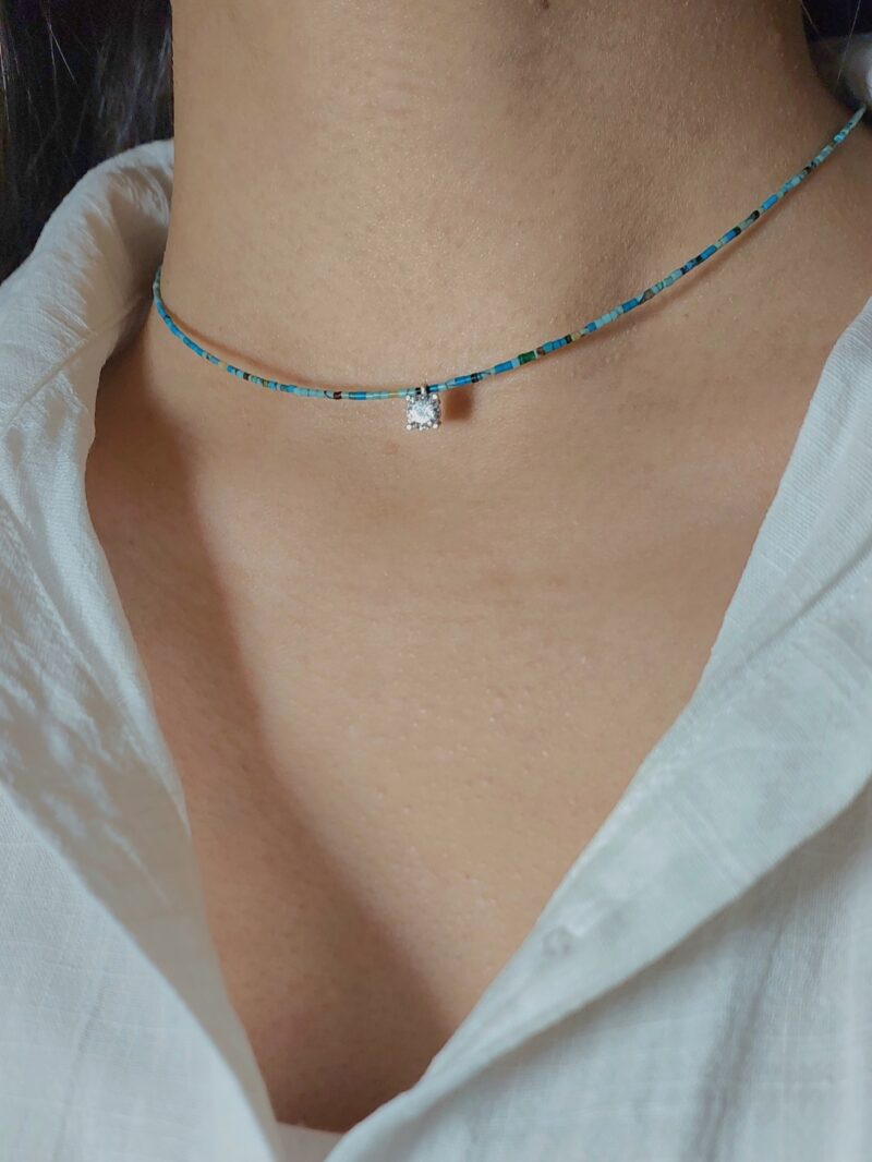 گردنبند فیروزه و مارکو نقره - Image 2