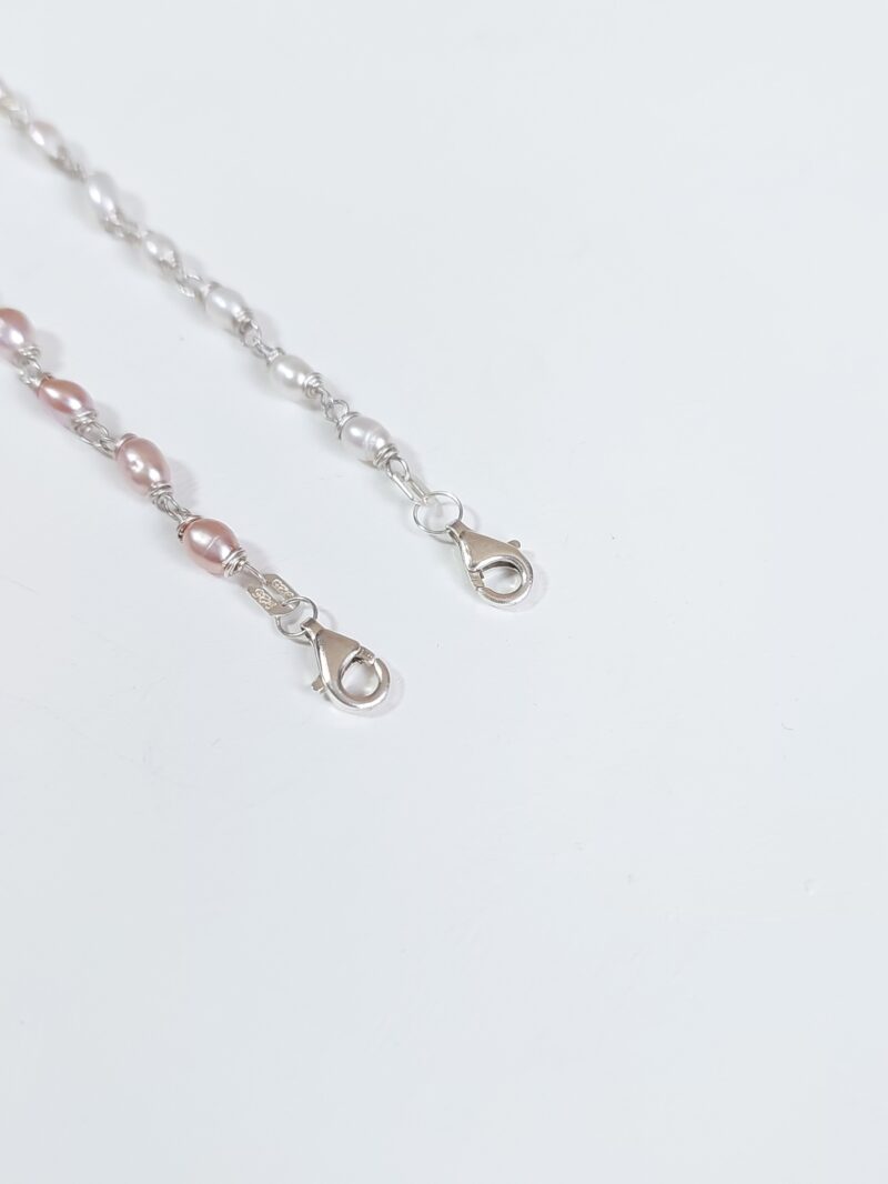 دستبند مروارید پرورشی و نقره - Image 6