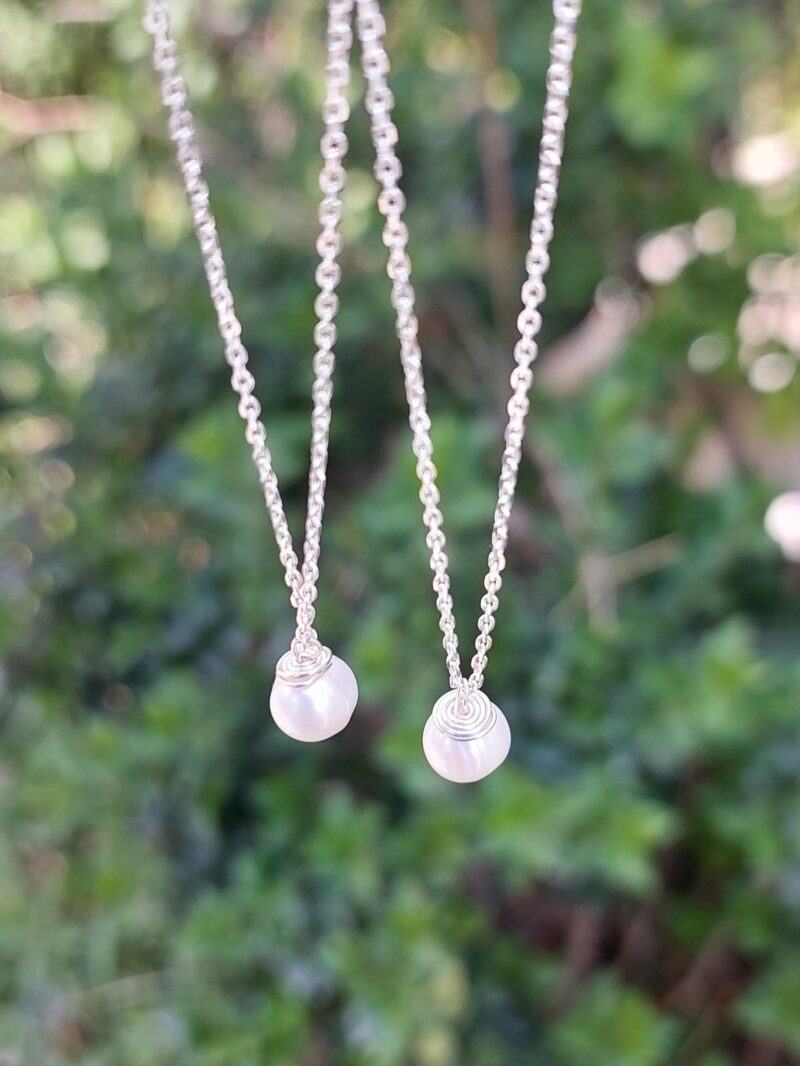 گردنبند مروارید پرورشی نقره - Image 2