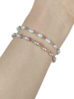 دستبند مروارید پرورشی و نقره - Image 7