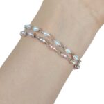 دستبند مروارید پرورشی و نقره