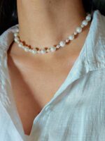 گردنبند مروارید و گوی نقره - Image 2