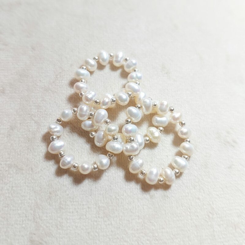 انگشتر مروارید پرورشی و گوی نقره - Image 3