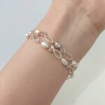 دستبند ماهی نقره و مروارید پرورشی