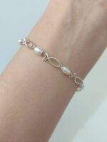 دستبند ماهی نقره و مروارید پرورشی - Image 2
