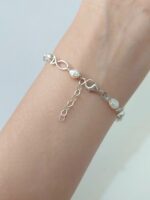 دستبند ماهی نقره و مروارید پرورشی - Image 5