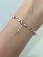 دستبند ماهی نقره و مروارید پرورشی - Image 4
