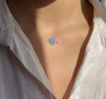 گردنبند اپال ماه و ستاره نقره - Image 2