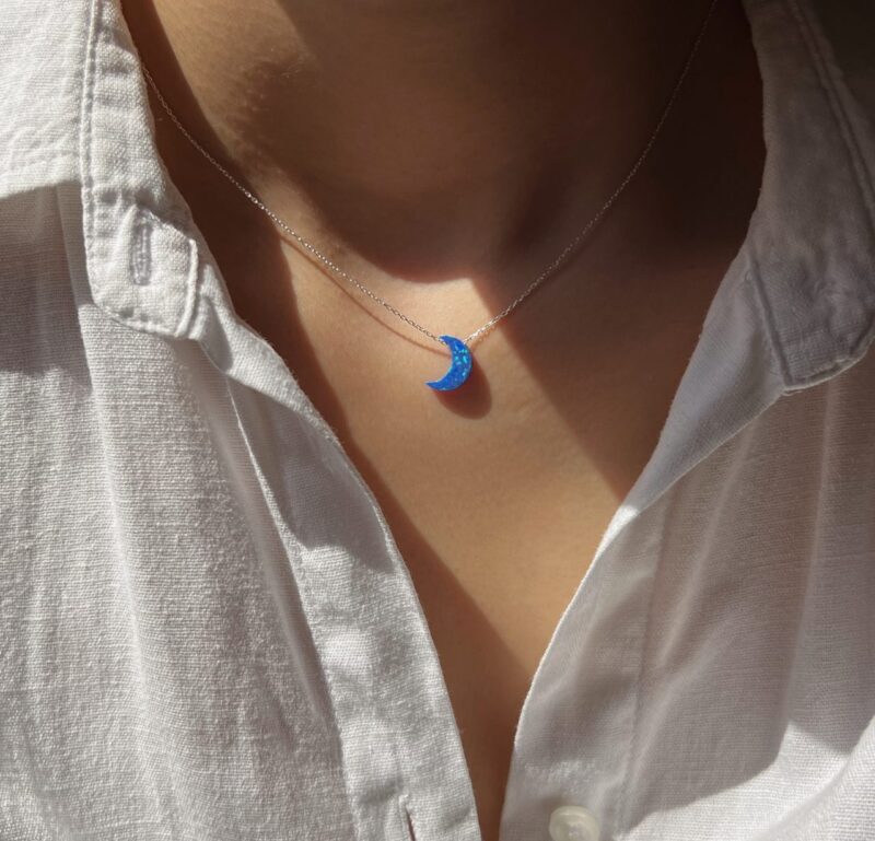 گردنبند اپال ماه نقره - Image 2